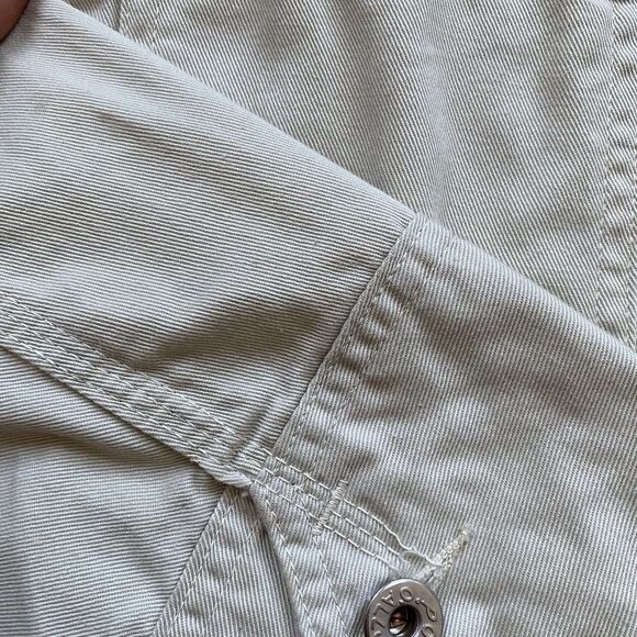 Post Overalls Chore Jacket Medium Khaki Tan Chinstrap Cotton O'alls - Picture 4 of 9